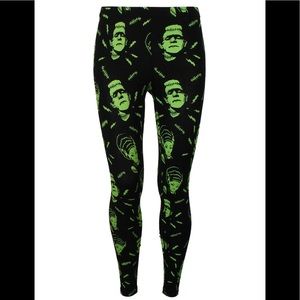 Frankenstein & Bride Green Goth Leggings By BANNED